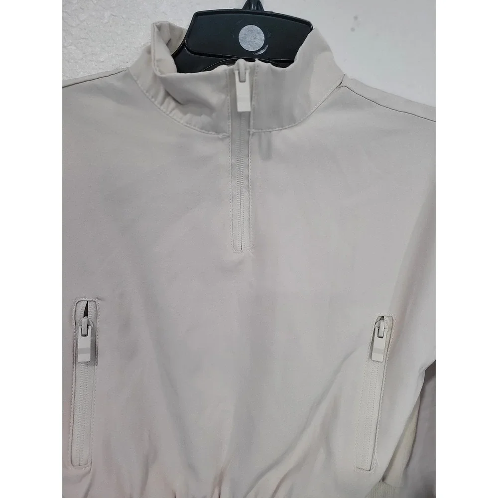 Violet Skye Beige Quarter Zip Cropped Jacket Girls Size S‎ Workout #4
